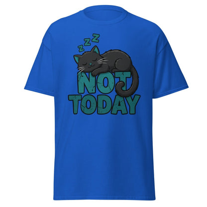Not Today Sleeping Cat T-Shirt – Funny Lazy Cat Tee - Royal - TeeRipple