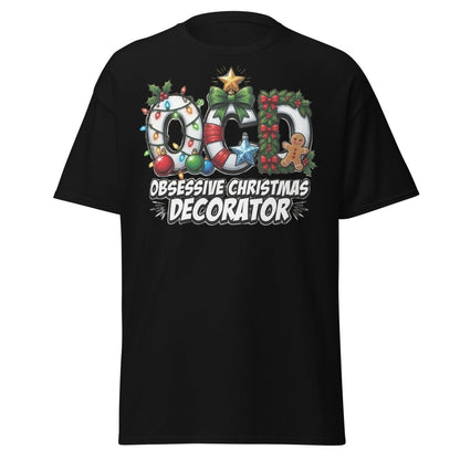 OCD Obsessive Christmas Decorator T-Shirt Funny Xmas Tee - Black - TeeRipple