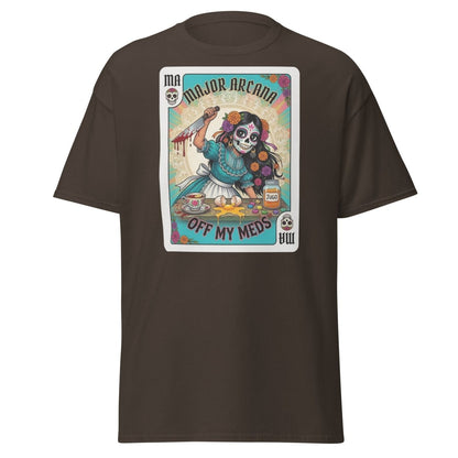 Off My Meds Major Arcana Tarot Card T-Shirt - Dark Chocolate - TeeRipple
