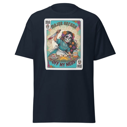 Off My Meds Major Arcana Tarot Card T-Shirt - Navy - TeeRipple