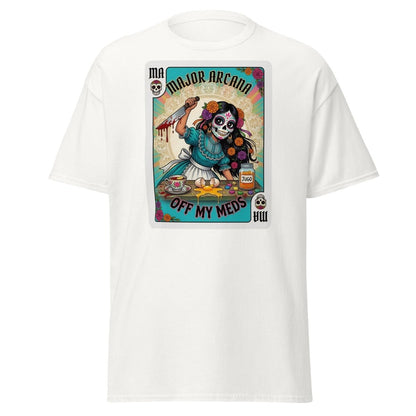 Off My Meds Major Arcana Tarot Card T-Shirt - White - TeeRipple