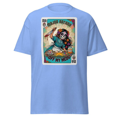 Off My Meds Major Arcana Tarot Card T-Shirt - Carolina Blue - TeeRipple