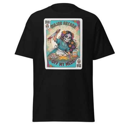 Off My Meds Major Arcana Tarot Card T-Shirt - Black - TeeRipple