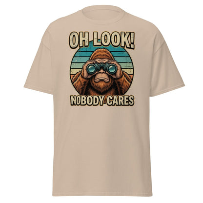 Oh Look Nobody Cares Funny Monkey T-Shirt Sarcastic Tee - Sand - TeeRipple