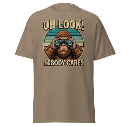 Oh Look Nobody Cares Funny Monkey T-Shirt Sarcastic Tee - Brown Savana - TeeRipple