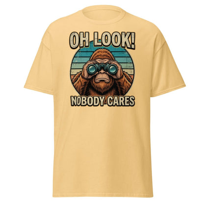 Oh Look Nobody Cares Funny Monkey T-Shirt Sarcastic Tee - Yellow Haze - TeeRipple