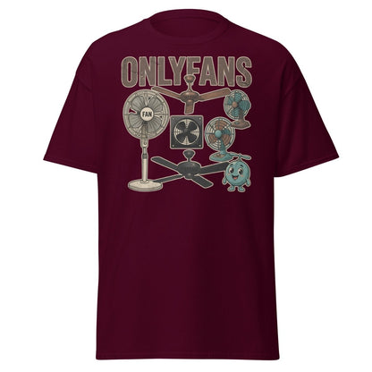 OnlyFans Parody T-Shirt Funny Fan Design - Maroon - TeeRipple