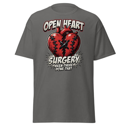 Open Heart Surgery T-Shirt – Been There Done That Funny Tee - Charcoal - TeeRipple