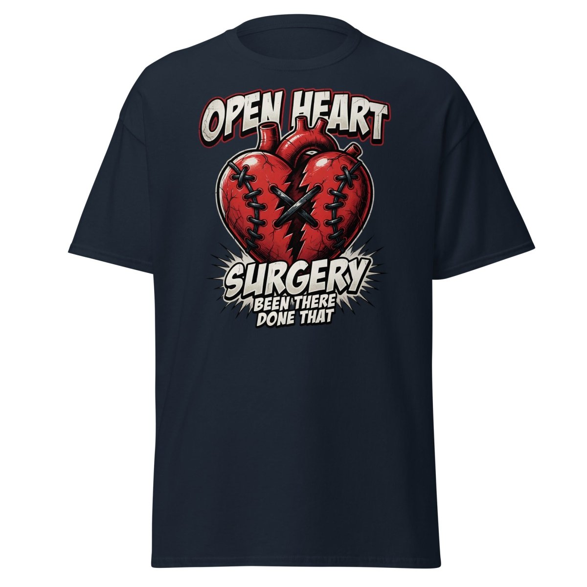 Open Heart Surgery T-Shirt – Been There Done That Funny Tee - Navy - TeeRipple