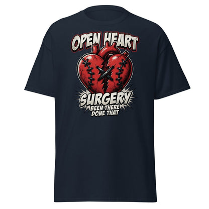 Open Heart Surgery T-Shirt – Been There Done That Funny Tee - Navy - TeeRipple