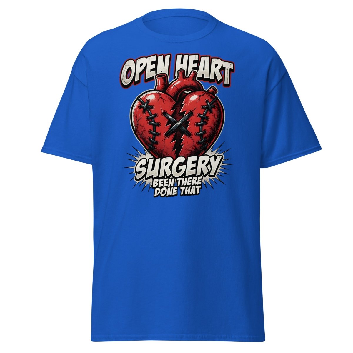 Open Heart Surgery T-Shirt – Been There Done That Funny Tee - Royal - TeeRipple