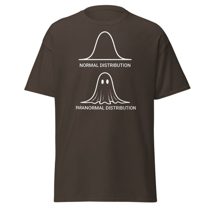 Paranormal Distribution Funny T-Shirt – Stats Ghost Meme Tee - Dark Chocolate - TeeRipple