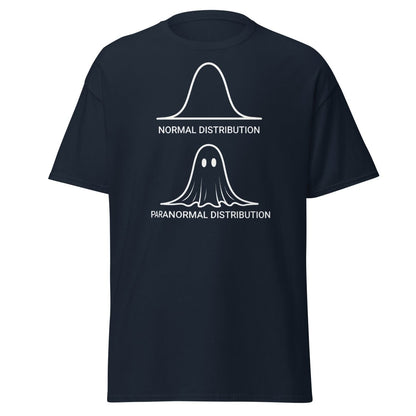 Paranormal Distribution Funny T-Shirt – Stats Ghost Meme Tee - Navy - TeeRipple