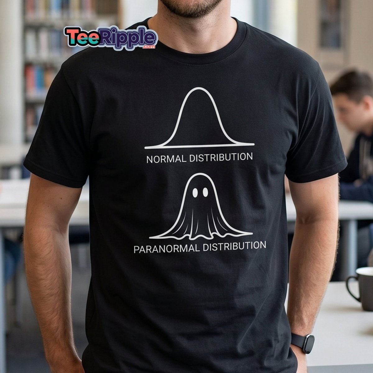 Paranormal Distribution Funny T-Shirt – Stats Ghost Meme Tee - Maroon - TeeRipple