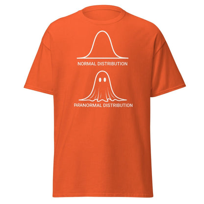 Paranormal Distribution Funny T-Shirt – Stats Ghost Meme Tee - Orange - TeeRipple