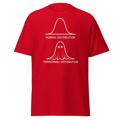 Paranormal Distribution Funny T-Shirt – Stats Ghost Meme Tee - Red - TeeRipple