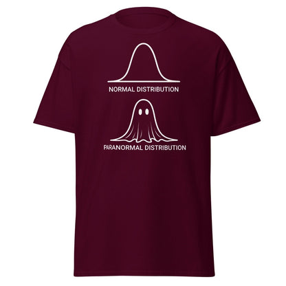 Paranormal Distribution Funny T-Shirt – Stats Ghost Meme Tee - Maroon - TeeRipple