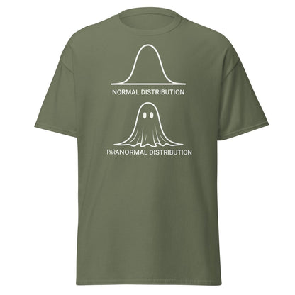 Paranormal Distribution Funny T-Shirt – Stats Ghost Meme Tee - Military Green - TeeRipple