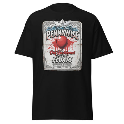 Pennywise Root Beer Floats T-Shirt – Funny IT Clown Parody Tee - Black - TeeRipple