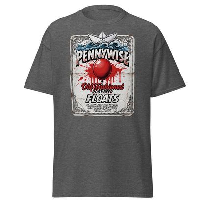 Pennywise Root Beer Floats T-Shirt – Funny IT Clown Parody Tee - Dark Heather - TeeRipple