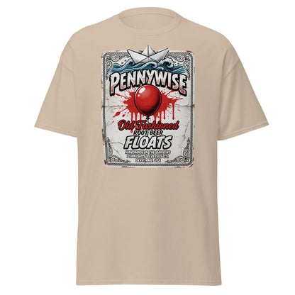 Pennywise Root Beer Floats T-Shirt – Funny IT Clown Parody Tee - Sand - TeeRipple