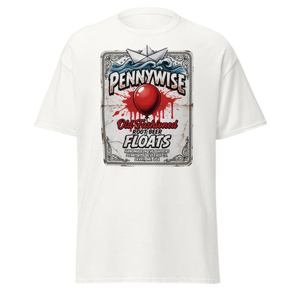 Pennywise Root Beer Floats T-Shirt – Funny IT Clown Parody Tee - White - TeeRipple