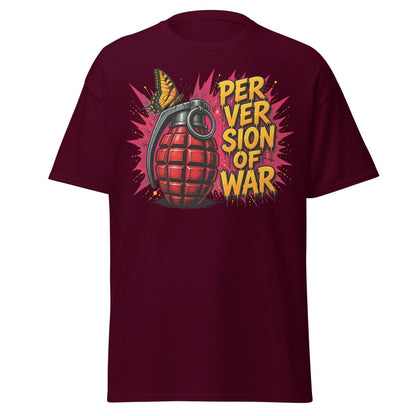 Perversion of War Butterfly Grenade Tee - Maroon - TeeRipple