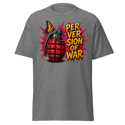 Perversion of War Butterfly Grenade Tee - Graphite Heather - TeeRipple