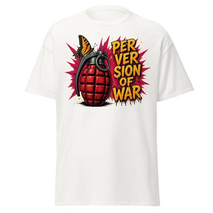 Perversion of War Butterfly Grenade Tee - White - TeeRipple