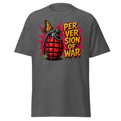 Perversion of War Butterfly Grenade Tee - Dark Heather - TeeRipple