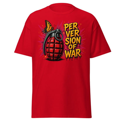 Perversion of War Butterfly Grenade Tee - Red - TeeRipple