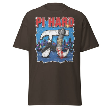 Pi Hard T-Shirt - Funny Math Die Hard Parody Tee - Dark Chocolate - TeeRipple
