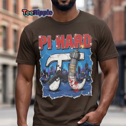Pi Hard T-Shirt - Funny Math Die Hard Parody Tee - Maroon - TeeRipple