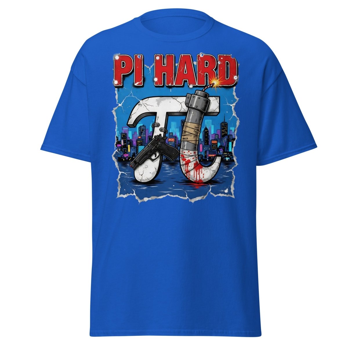 Pi Hard T-Shirt - Funny Math Die Hard Parody Tee - Royal - TeeRipple