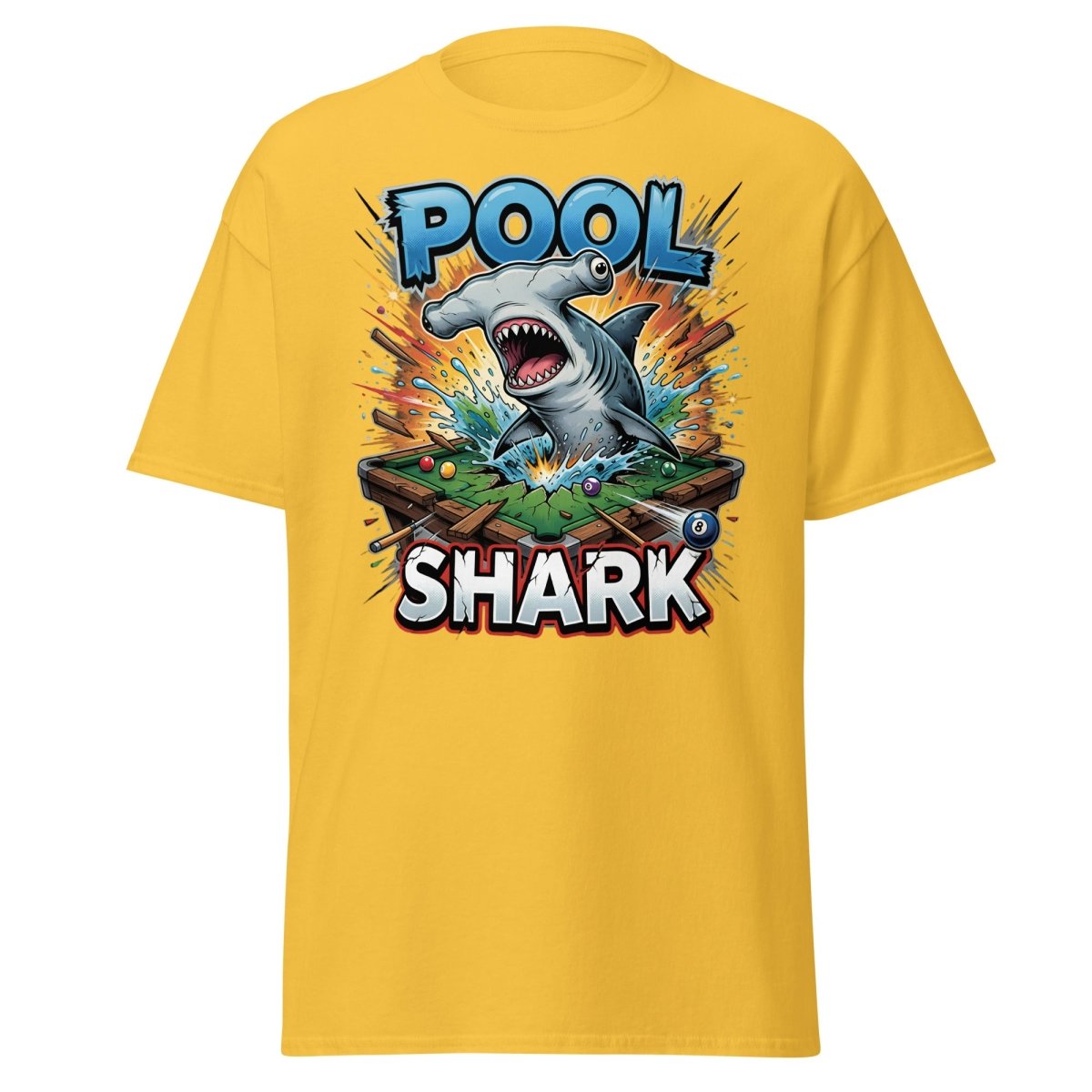 Pool Shark Hammerhead T-Shirt - Funny Billiards Tee - Daisy - TeeRipple