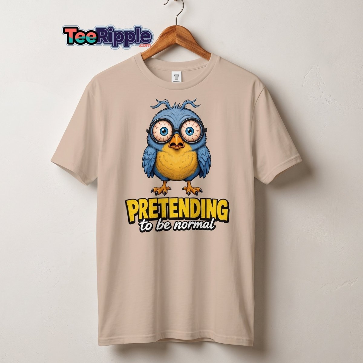 Pretending To Be Normal Funny Bird T-Shirt - Maroon - TeeRipple