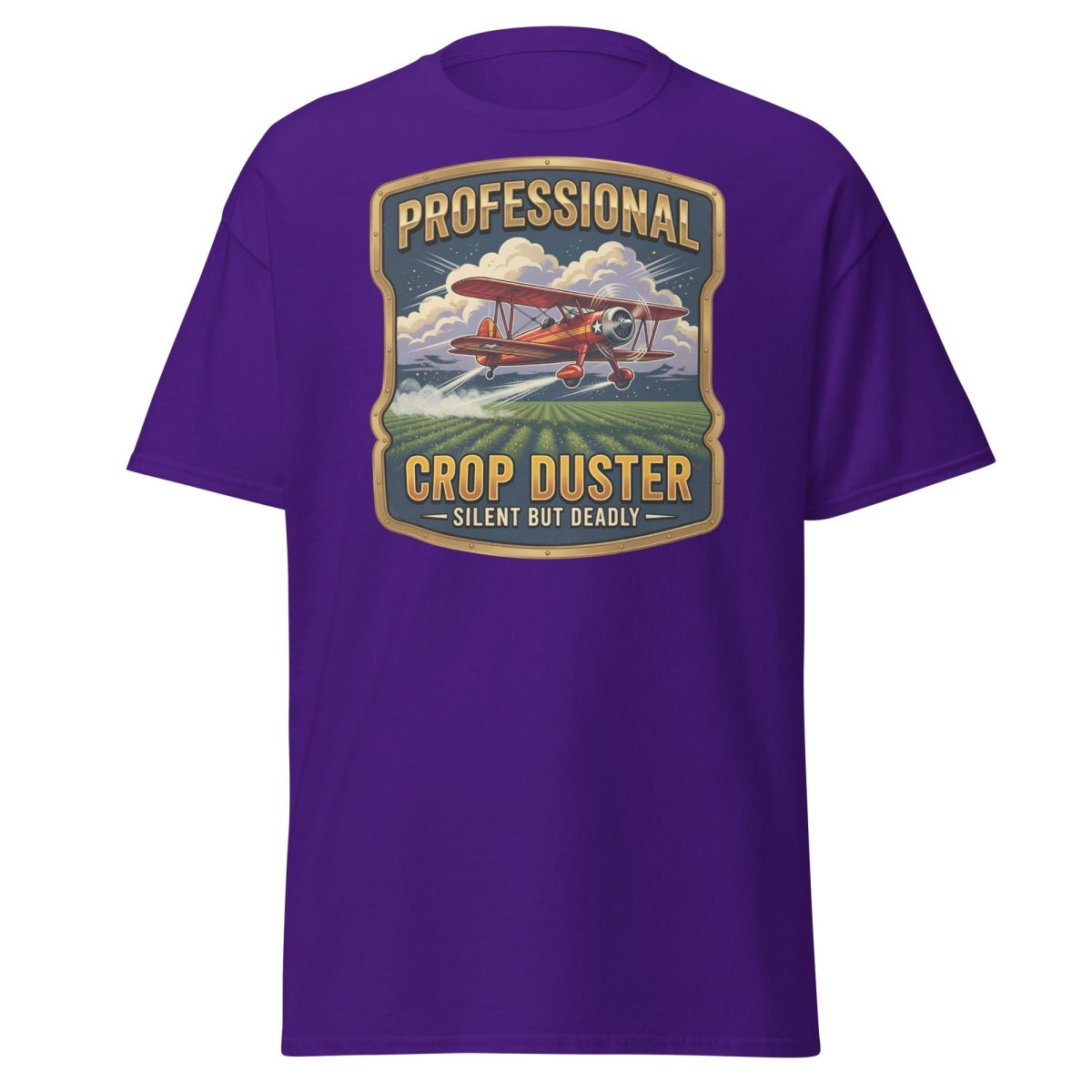 Professional Crop Duster Silent But Deadly T-Shirt - Purple - TeeRipple
