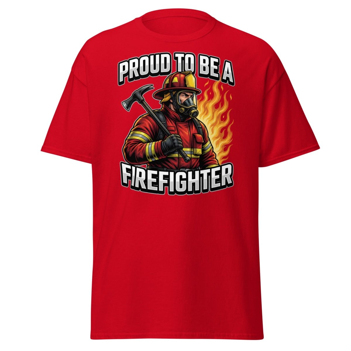 Proud to Be a Firefighter T-Shirt | Hero Graphic Tee - Red - TeeRipple