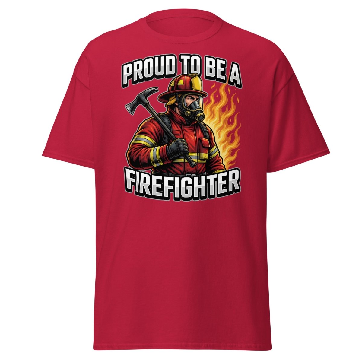 Proud to Be a Firefighter T-Shirt | Hero Graphic Tee - Cardinal - TeeRipple