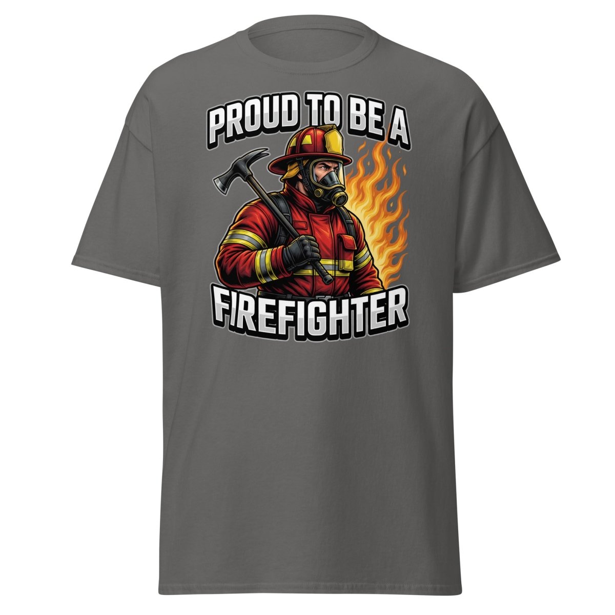 Proud to Be a Firefighter T-Shirt | Hero Graphic Tee - Charcoal - TeeRipple