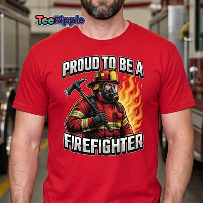 Proud to Be a Firefighter T-Shirt | Hero Graphic Tee - Maroon - TeeRipple