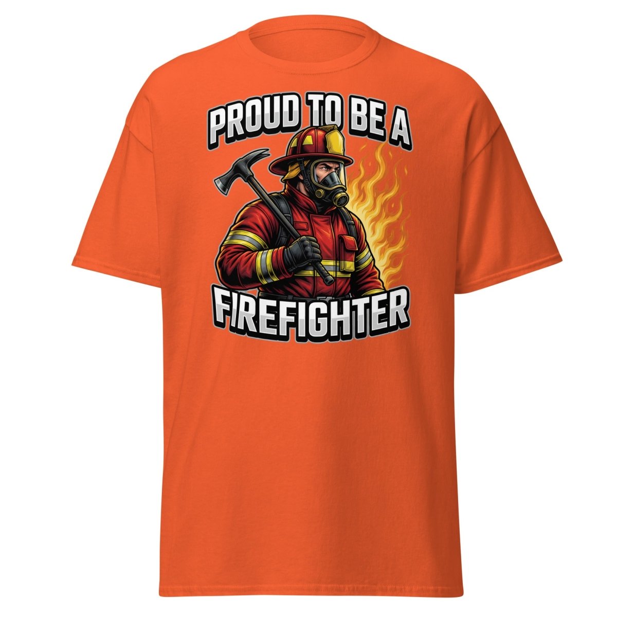 Proud to Be a Firefighter T-Shirt | Hero Graphic Tee - Orange - TeeRipple