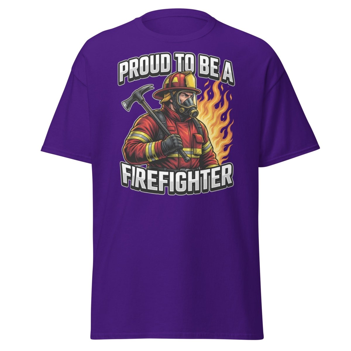 Proud to Be a Firefighter T-Shirt | Hero Graphic Tee - Purple - TeeRipple