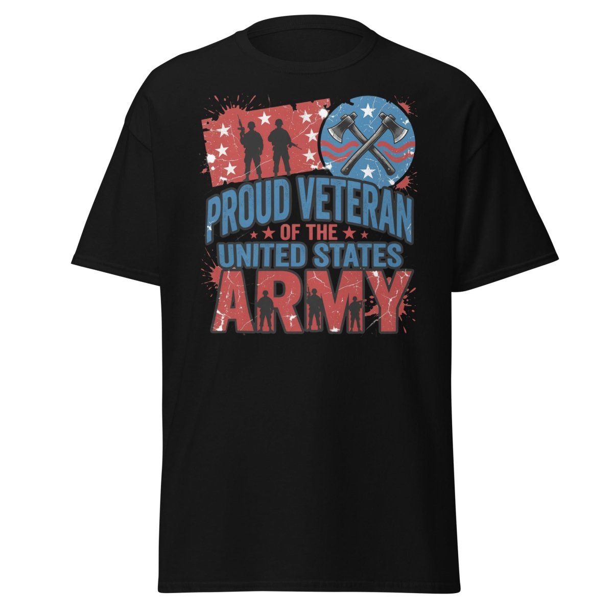 Proud Veteran US Army T-Shirt | Military Graphic Tee - Black - TeeRipple