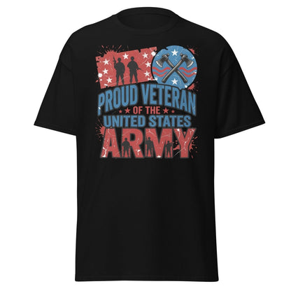 Proud Veteran US Army T-Shirt | Military Graphic Tee - Black - TeeRipple