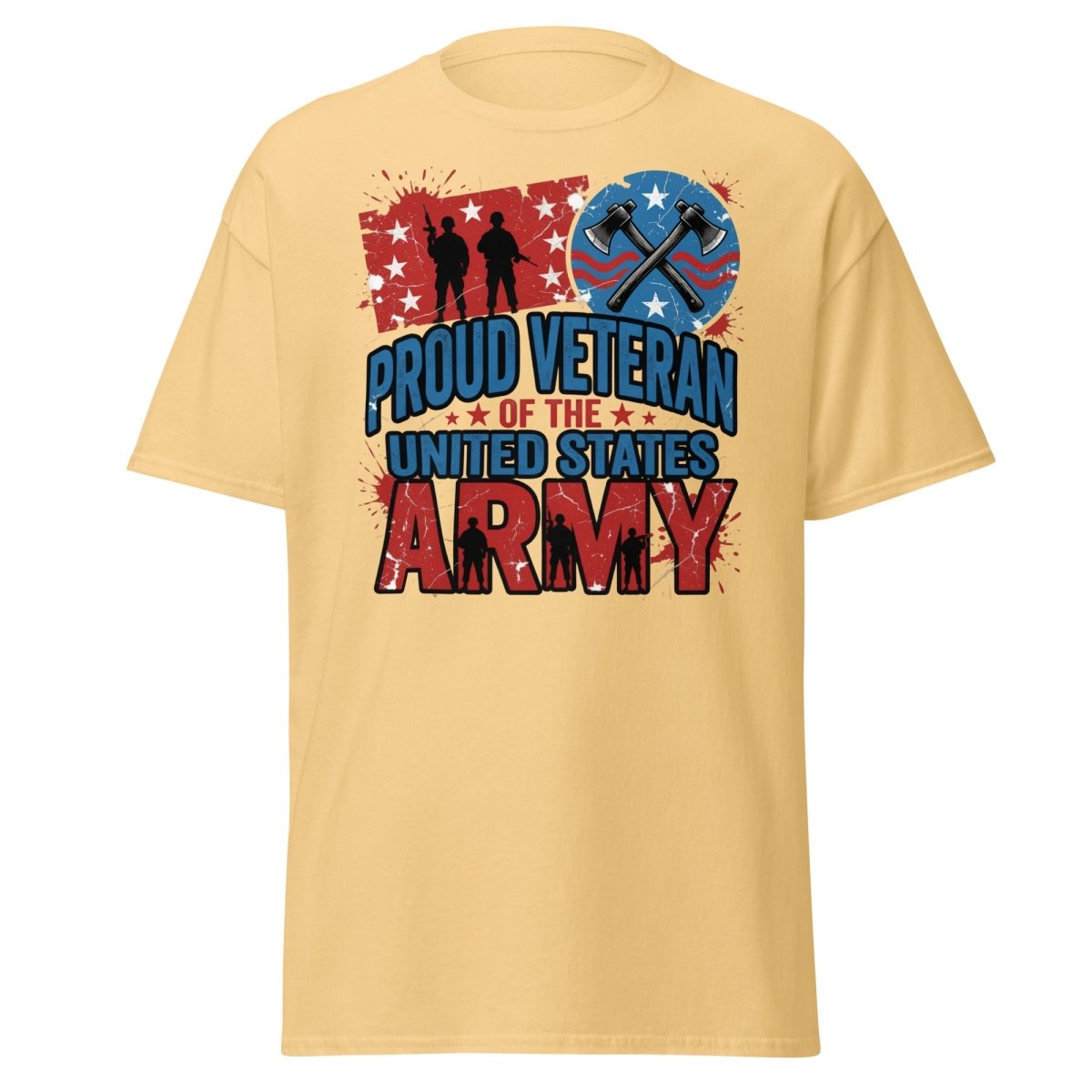 Proud Veteran US Army T-Shirt | Military Graphic Tee - Yellow Haze - TeeRipple