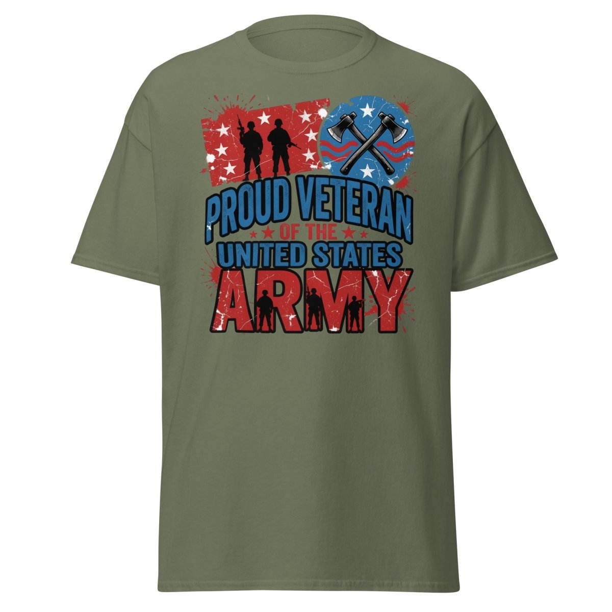 Proud Veteran US Army T-Shirt | Military Graphic Tee - Military Green - TeeRipple