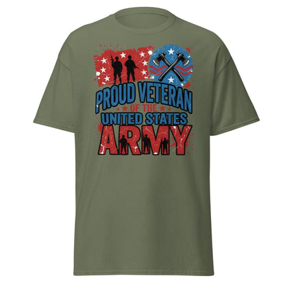 Proud Veteran US Army T-Shirt | Military Graphic Tee - Military Green - TeeRipple