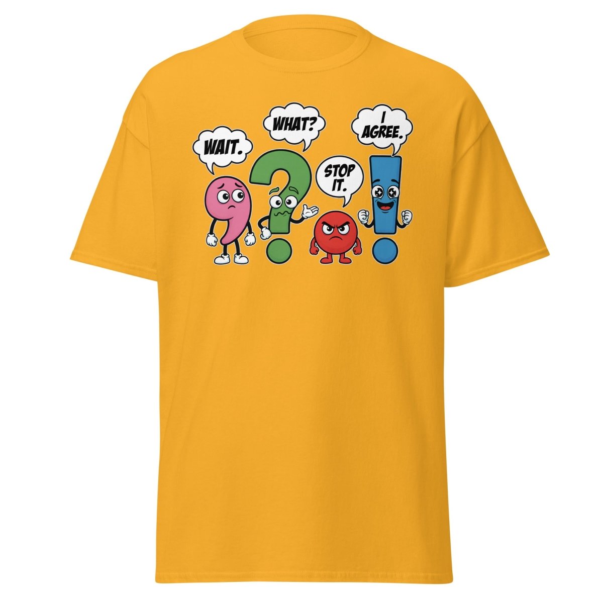 Punctuation Party T-Shirt – Funny Grammar Humor Tee - Gold - TeeRipple