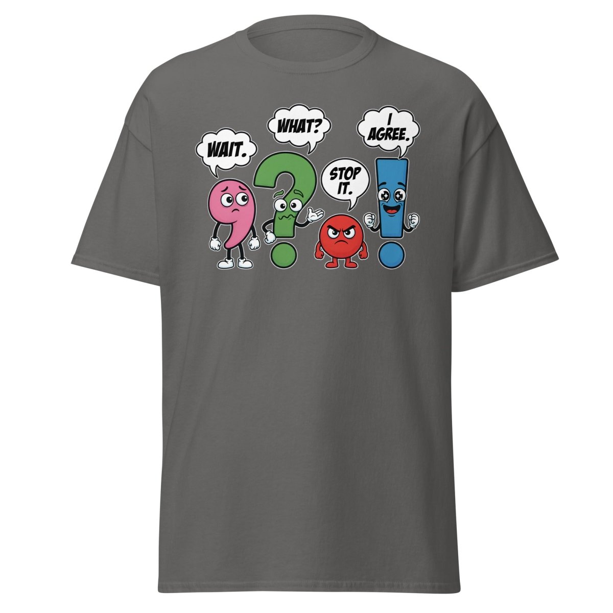 Punctuation Party T-Shirt – Funny Grammar Humor Tee - Charcoal - TeeRipple